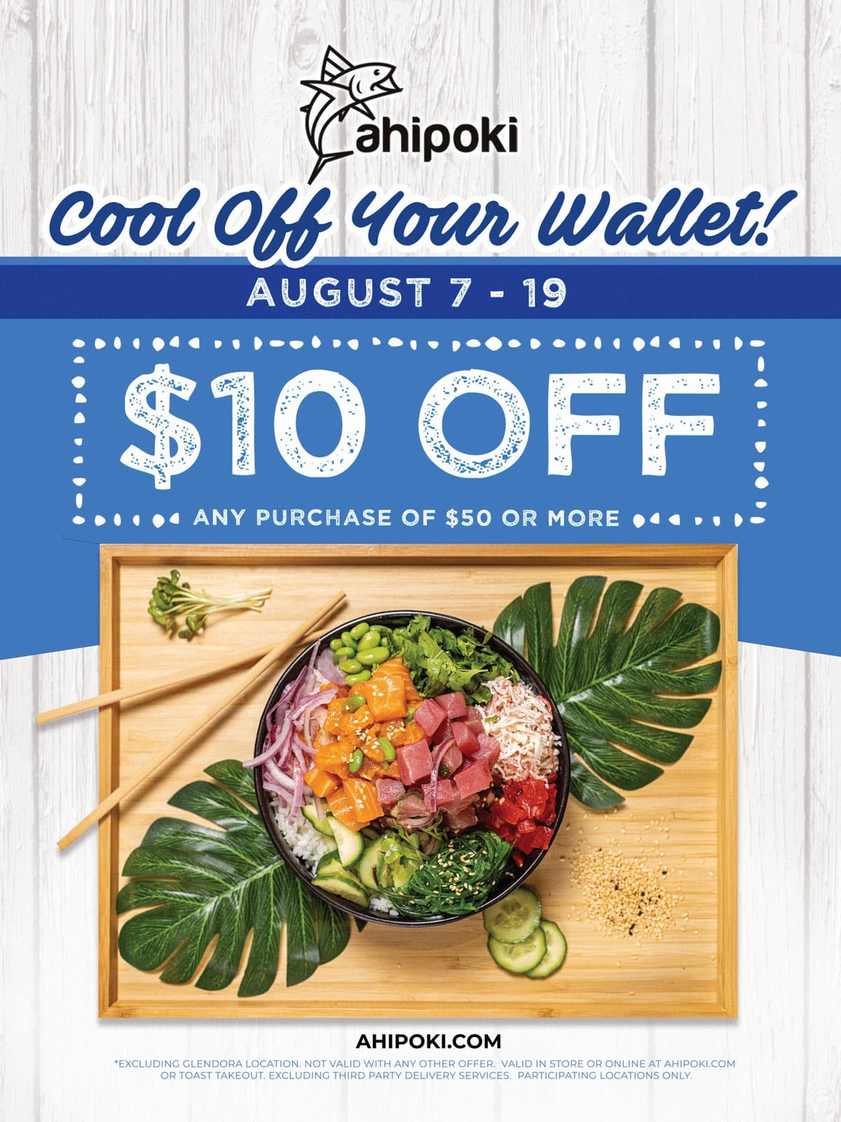 A flyer with the words cool off your wallet.
